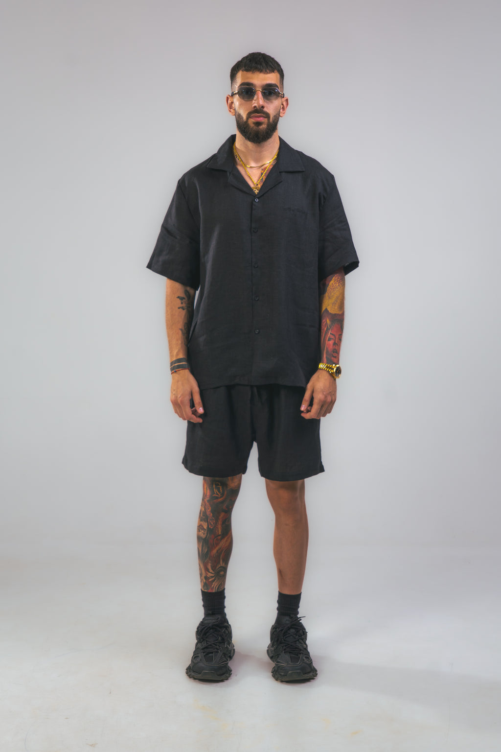 Black Linen Summer Set