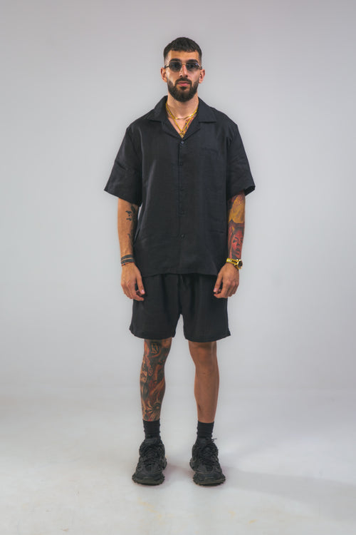 Black Linen Summer Set