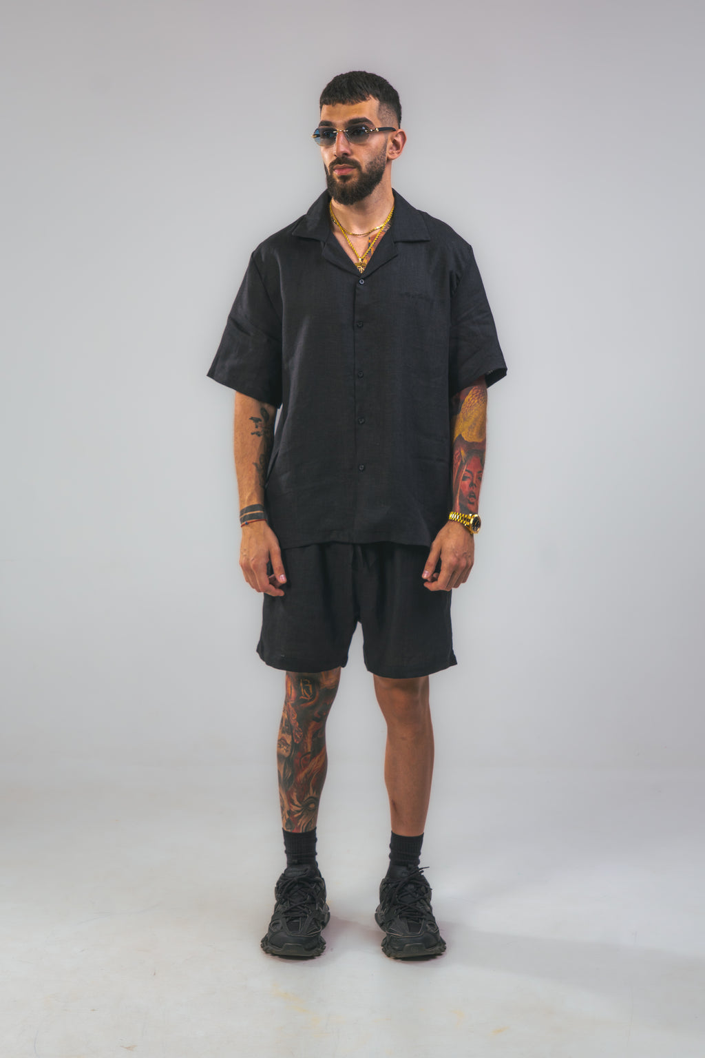 Black Linen Summer Set