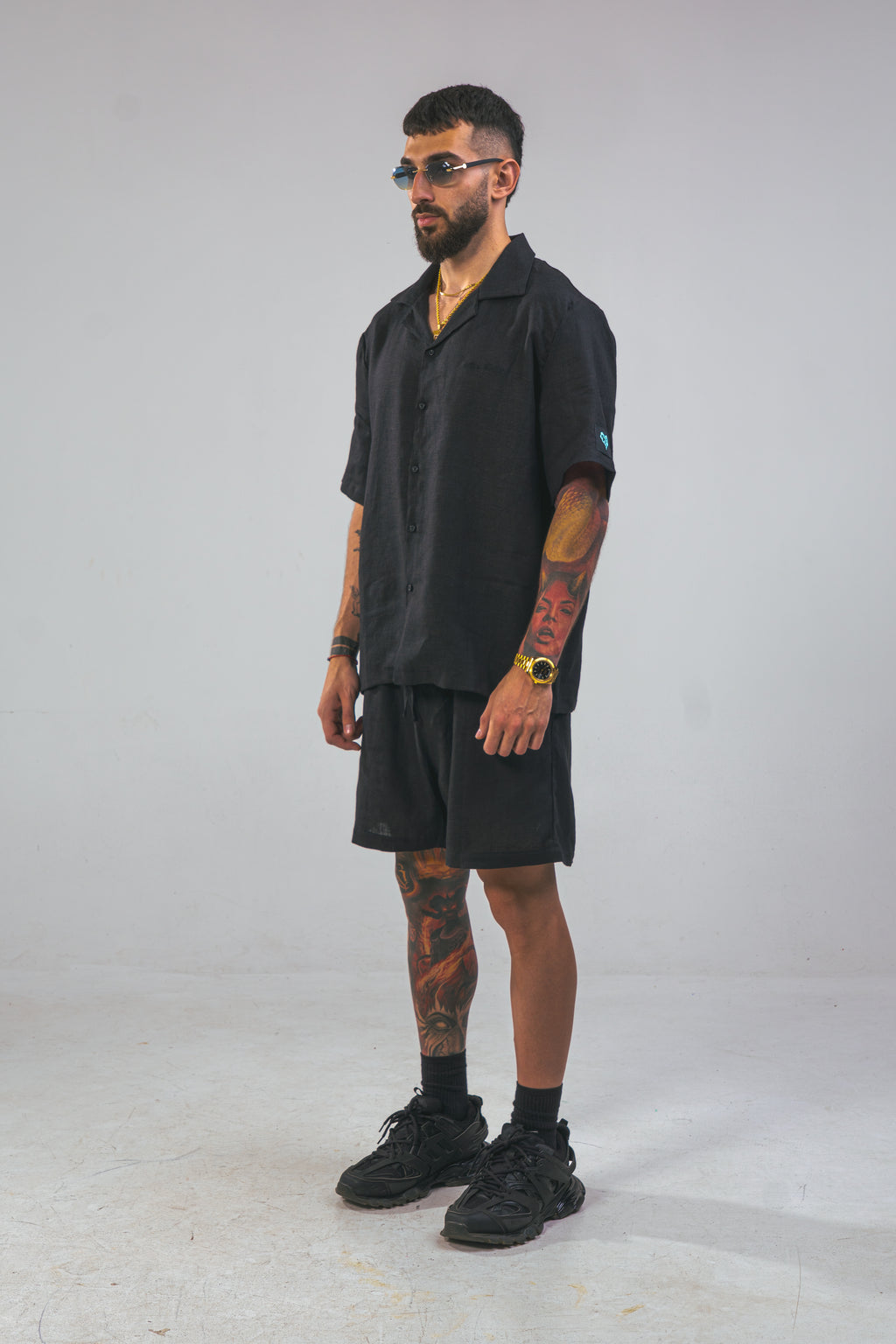 Black Linen Summer Set