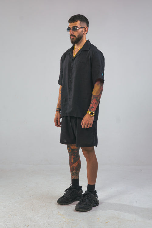 Black Linen Summer Set
