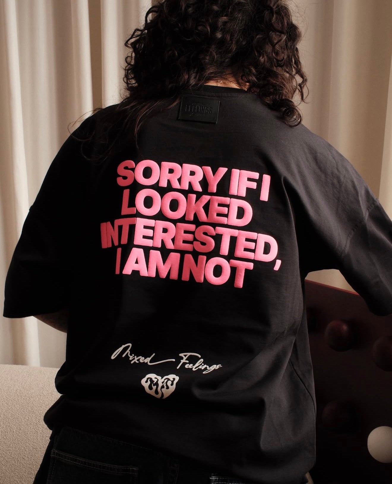 Not Interested Black T-Shirt